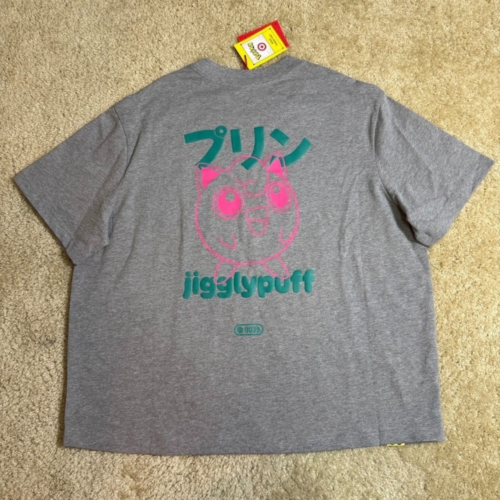 Pokemon x Target Adult Trainer Shirt Gray Jigglypuff Graphic Tee Size Large NWT